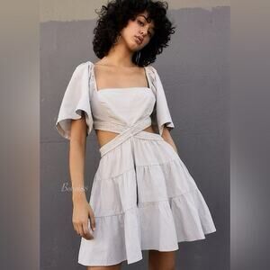 Free People Cross of Sunlight Dress Size XL In Pebbles Grey